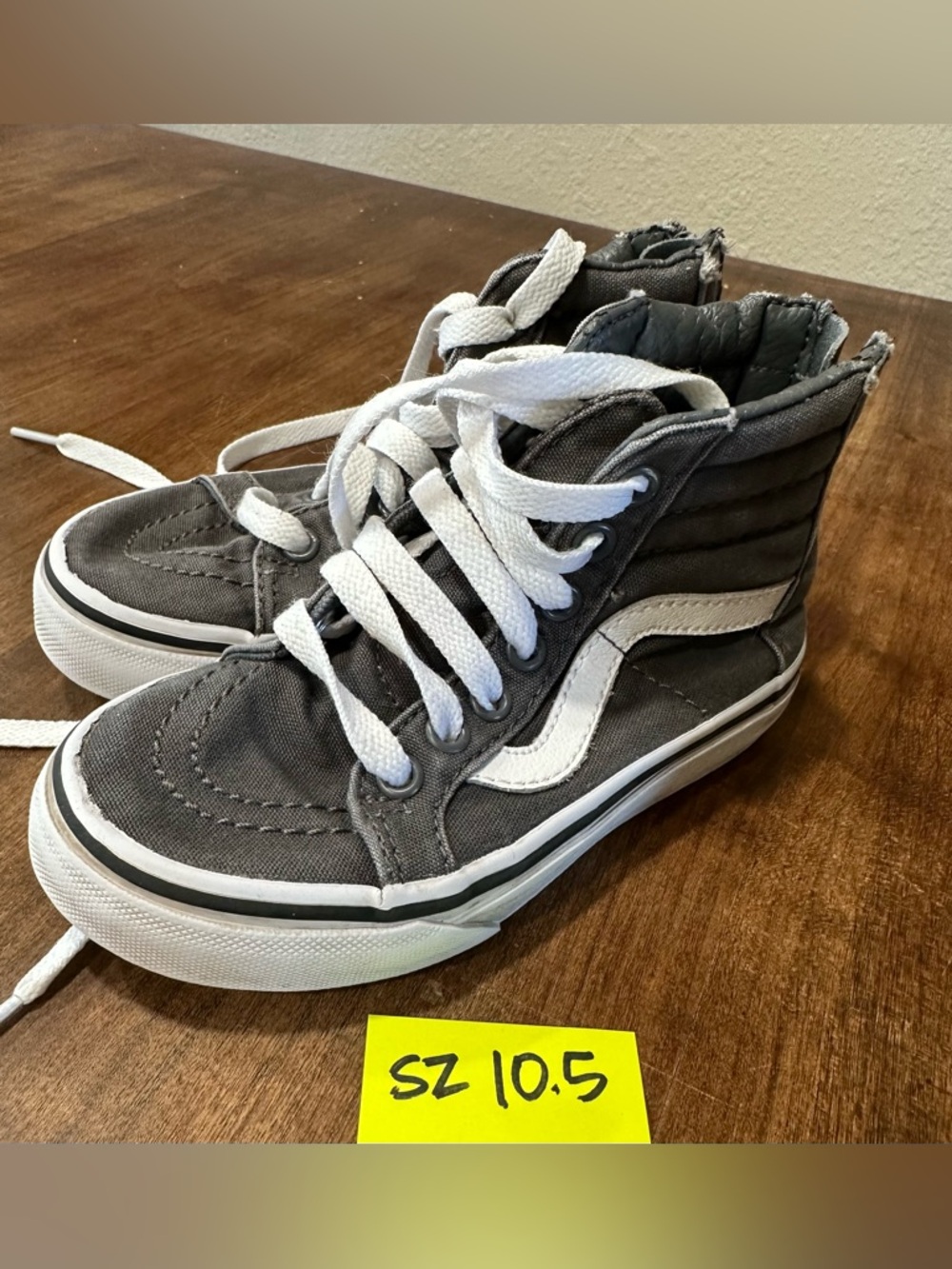 Vans Kids High-Top Sneakers in Gray and White